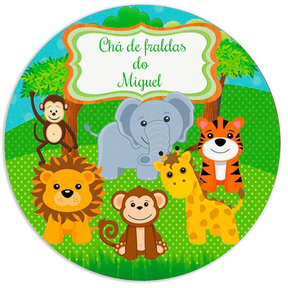 Etiquetas Adesivas para Aniversrio com Nome e Idade Safari Baby 2