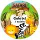 Etiquetas Adesivas para Anivers�rio com Nome e Idade Safari Baby 4