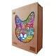 Quebra Cabe�a de Madeira Criativo Gato Colorido