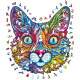 Quebra Cabe�a de Madeira Criativo Gato Colorido