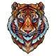 Quebra Cabe�a de Madeira Criativo Tigre