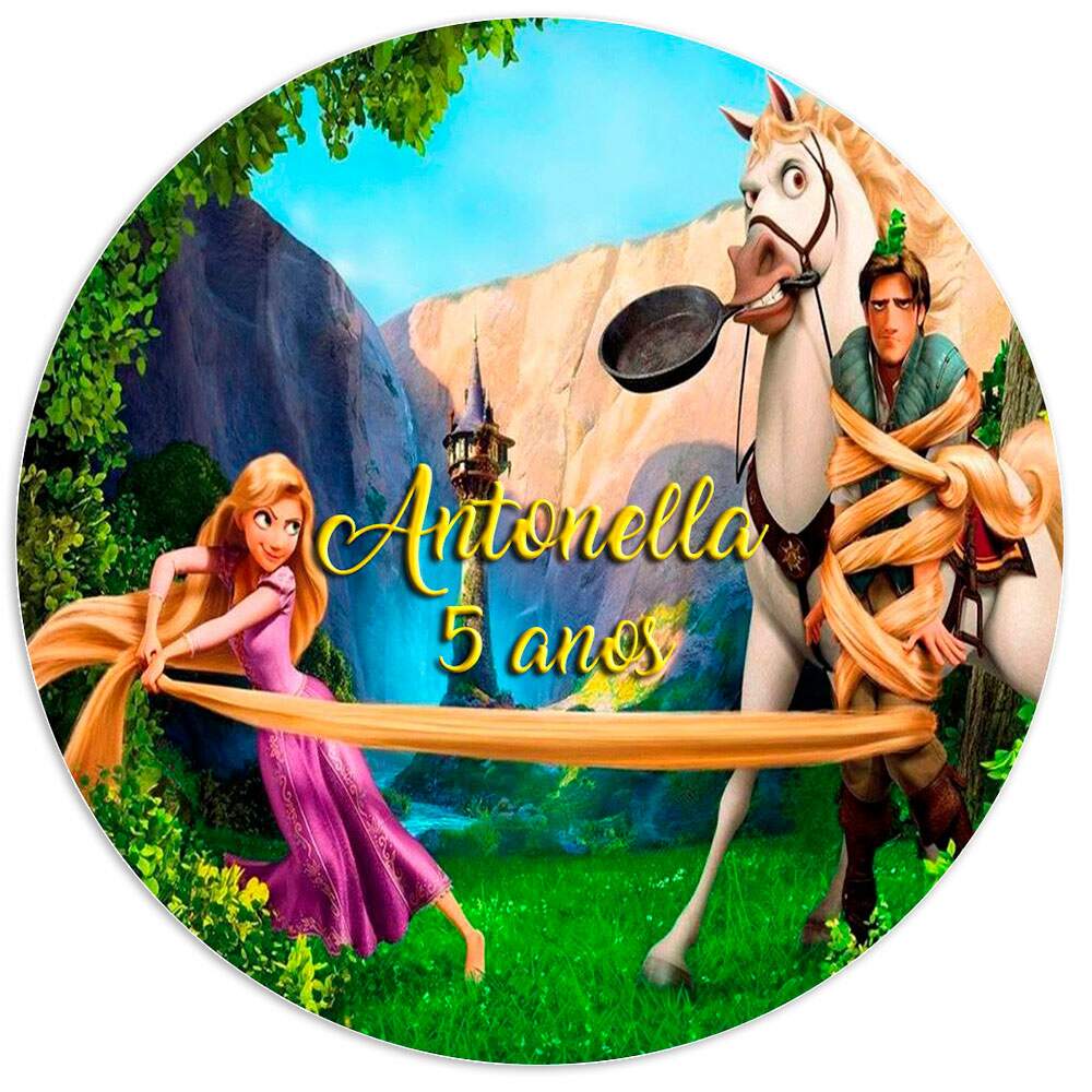 Etiquetas Adesivas para Aniversrio com Nome e Idade Rapunzel 3