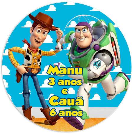 Etiquetas Adesivas para Aniversrio com Nome e Idade Toy Story 2