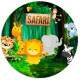 Etiquetas Adesivas para Anivers�rio com Nome e Idade Turminha do Safari 2