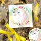 Etiquetas Adesivas para Anivers�rio com Nome e Idade Unic�rnio com Flor