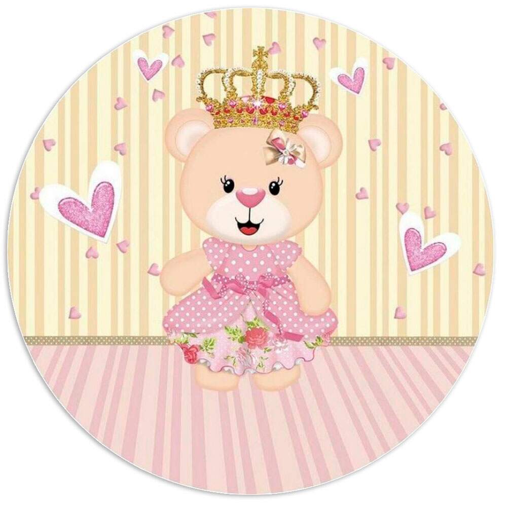 Etiquetas Adesivas para Aniversrio com Nome e Idade Ursinha Princesa