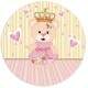 Etiquetas Adesivas para Anivers�rio com Nome e Idade Ursinha Princesa