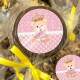 Etiquetas Adesivas para Anivers�rio com Nome e Idade Ursinha Princesa com Flores