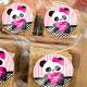 Etiquetas Adesivas para anivers�rio Ursinho Panda com cora��o
