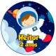 Etiquetas Adesivas para anivers�rio com nome e idade Astronauta