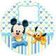Etiquetas Adesivas para anivers�rio com nome e idade Mickey Baby