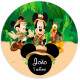 Etiquetas Adesivas para anivers�rio com nome e idade Mickey e Minnie safari