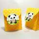 Etiquetas Adesivas para anivers�rio com nome e idade Ursinho Panda fundo verde