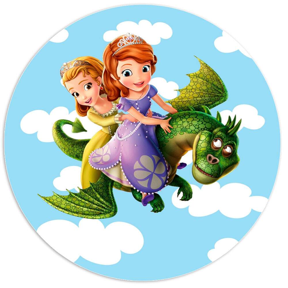 Etiquetas Adesivas para Aniversrio Princesa Sophia com Nome e Idade - Kit com 2