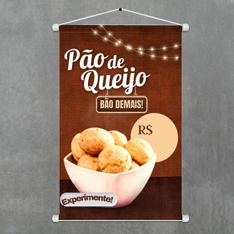 Banner Po de Queijo Bo Demais Para Preencher Preo