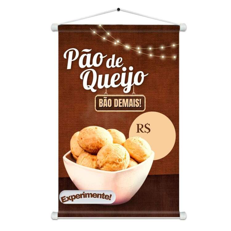 Banner Po de Queijo Bo Demais Para Preencher Preo