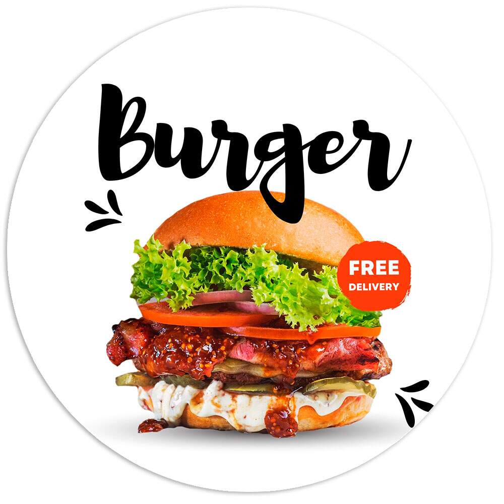 Etiqueta Adesiva para alimento Hamburguer 3