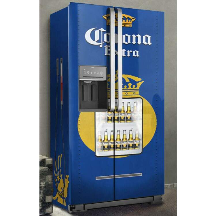 Envelopamento de Geladeira Inteira Cerveja Extra Gasolina