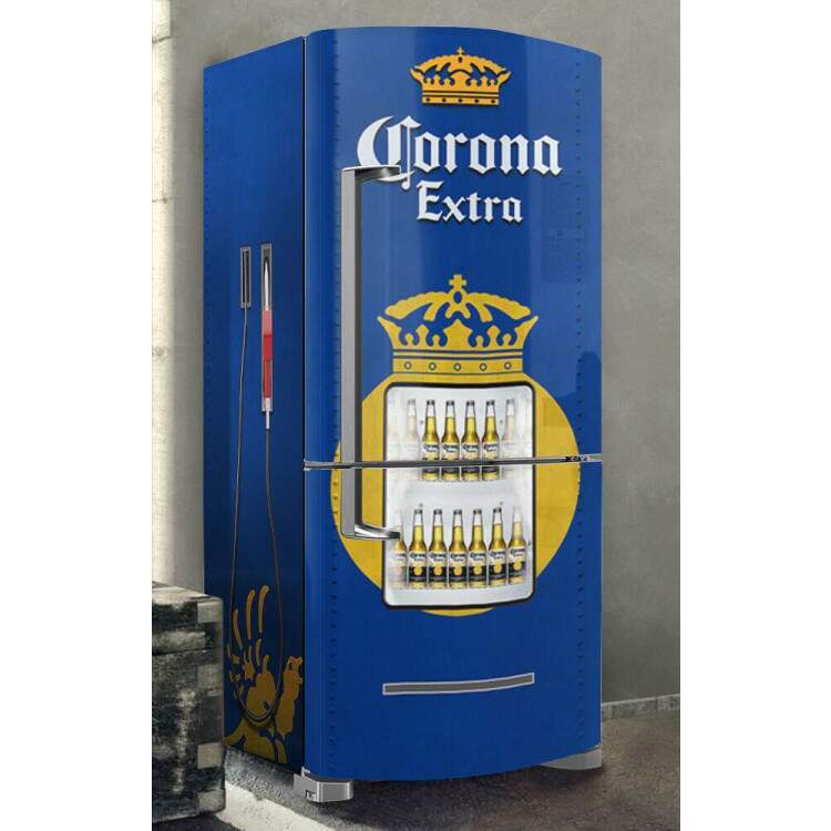Envelopamento de Geladeira Inteira Cerveja Extra Gasolina