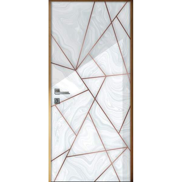 Adesivo para Porta Geometrico Marmore e Rose