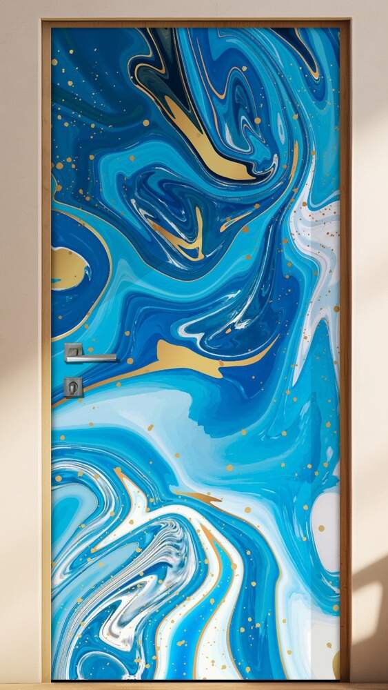 Adesivo para Porta Marmore Azul