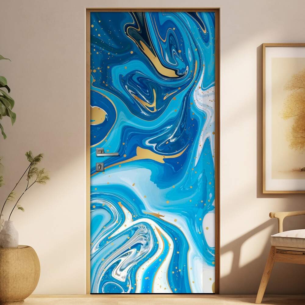 Adesivo para Porta Marmore Azul