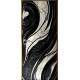 Adesivo para Porta Marmore Preto e Branco Geom�trico