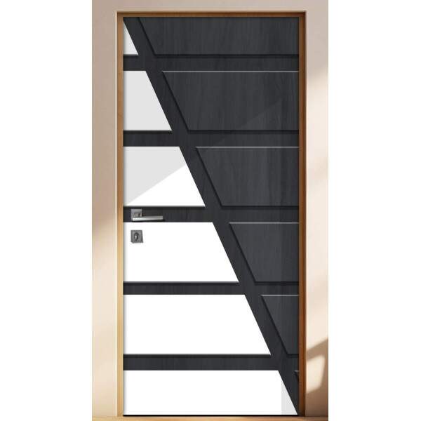 Adesivo Para Porta Cinza e Branco