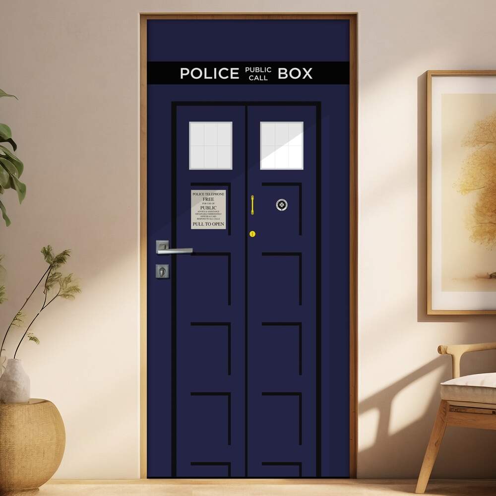 Adesivo Para Porta Doctor Who Tardis 1
