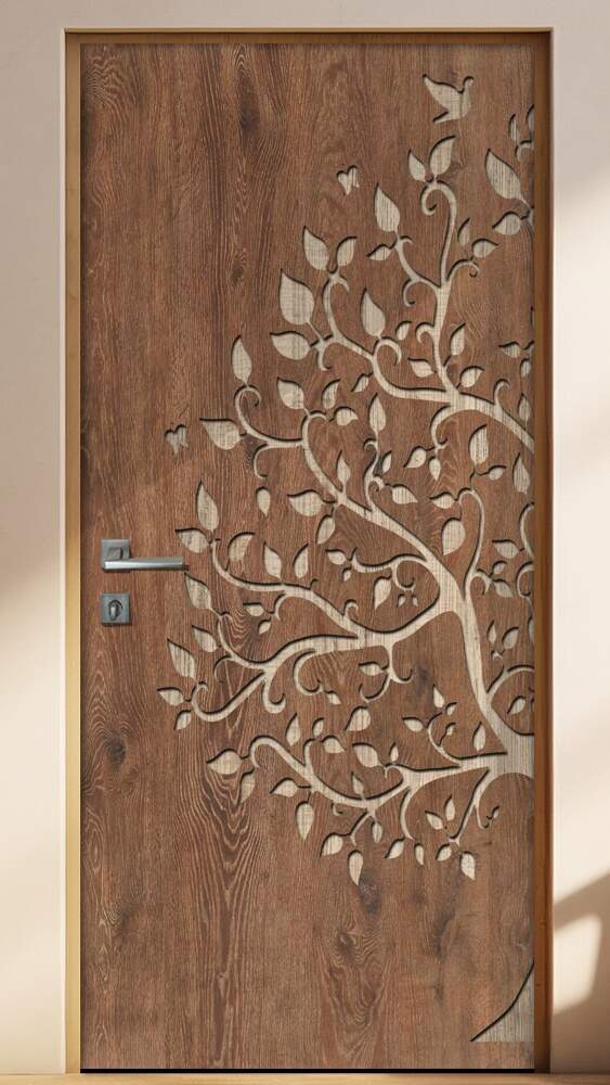 Adesivo Para Porta Madeira �rvore 3