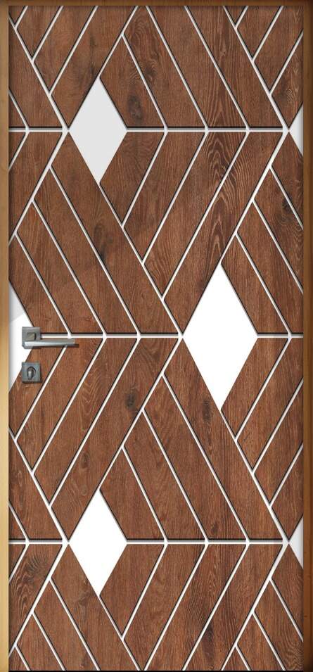 Adesivo Para Porta Madeira com Branco Geomtria