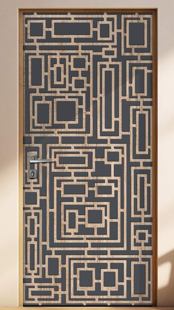 Adesivo Para Porta Madeira Geom�trico 03