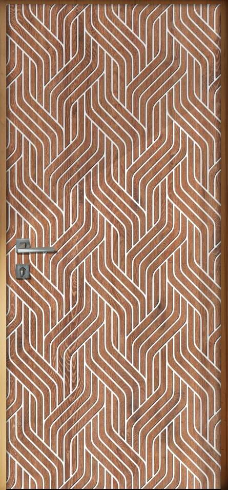 Adesivo Para Porta Madeira Geomtrico Com Detalhes Branco