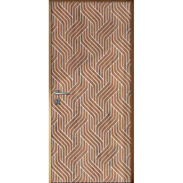 Adesivo Para Porta Madeira Geomtrico Com Detalhes Branco