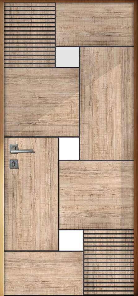 Adesivo Para Porta Madeira Geomtrico Quadrado Branco
