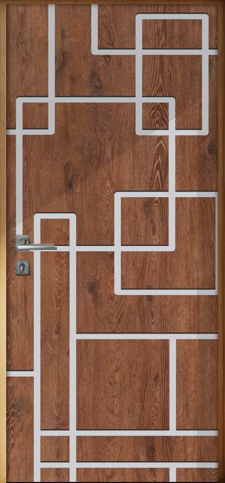 Adesivo Para Porta Madeira Quadrados Com Branco
