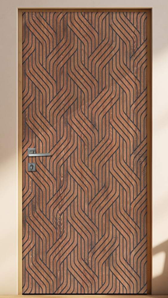 Adesivo Para Porta Madeira Marrom Escura
