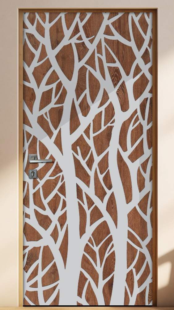 Adesivo Para Porta Madeira Arvore Branca