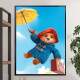 Quadro Decorativo Ursinho Com Guarda Chuva No C�u
