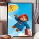 Quadro Decorativo Ursinho Com Guarda Chuva No C�u