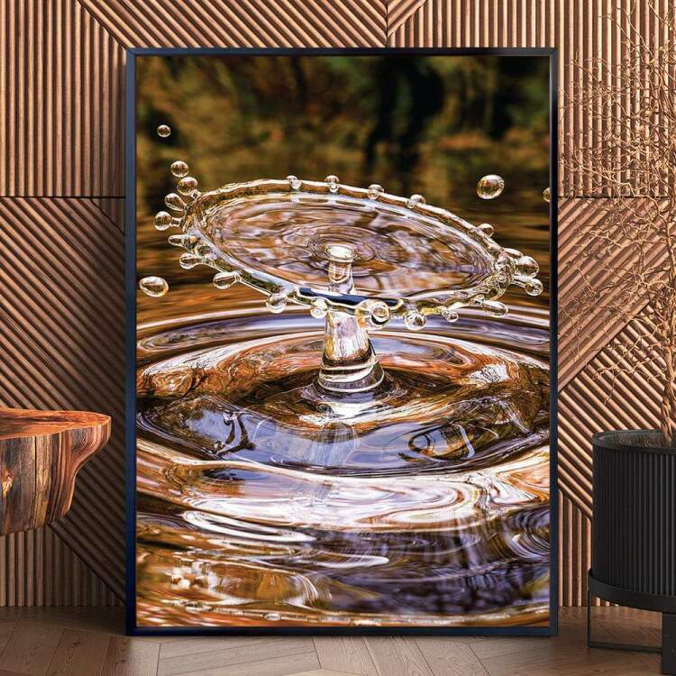 Quadro Decorativo Natureza Gota De Agua Caindo