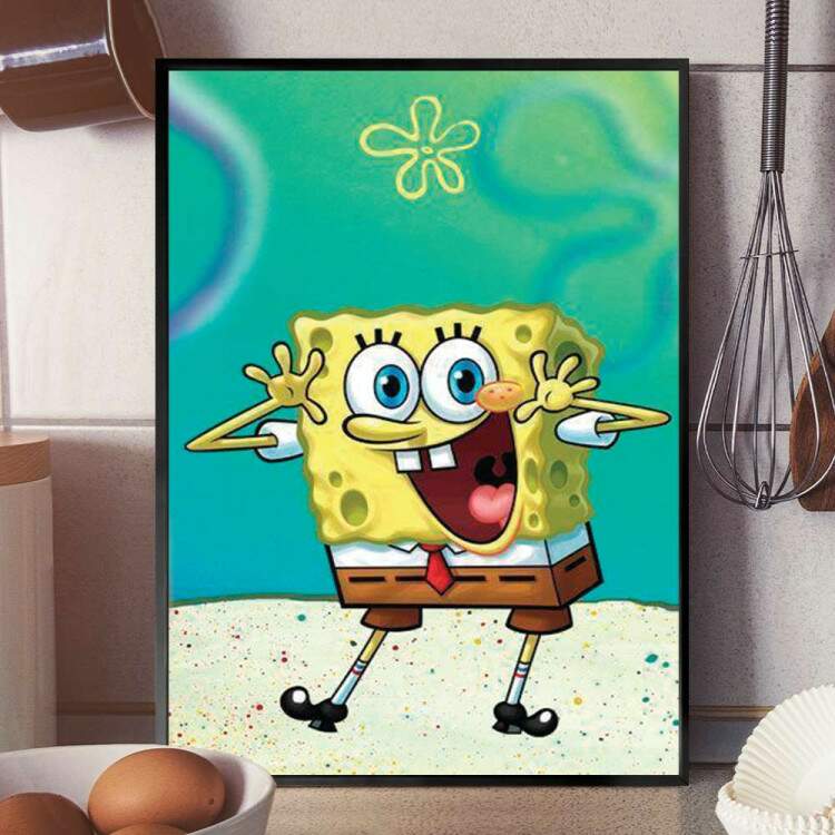 Quadro Decorativo Bob Esponja Feliz