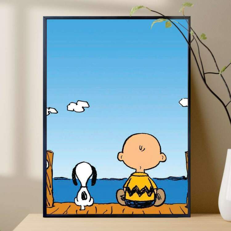 Quadro Decorativo Charlie e Snoopy Sentados