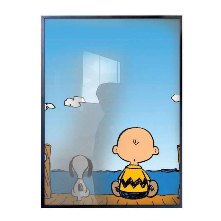 Quadro Decorativo Charlie e Snoopy Sentados