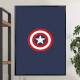 Quadro Decorativo Desenho Escudo Do Capit�o America