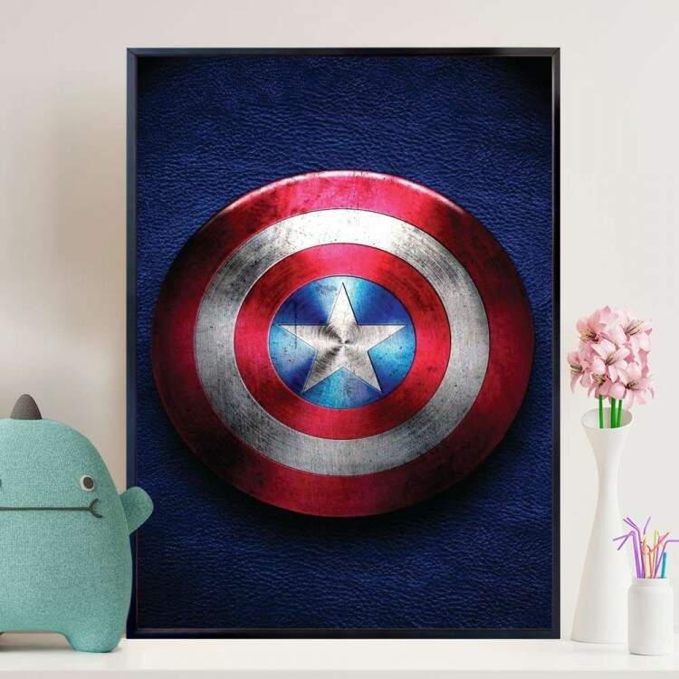 Quadro Decorativo Escudo Do Capito America