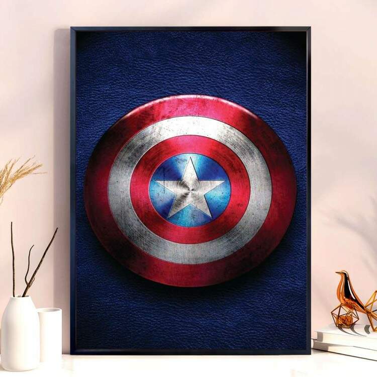 Quadro Decorativo Escudo Do Capito America