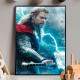 Quadro Decorativo Thor Soltando Raio Com Martelo