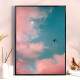 Quadro Decorativo C�u Colorido Com Avi�o