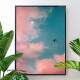 Quadro Decorativo C�u Colorido Com Avi�o